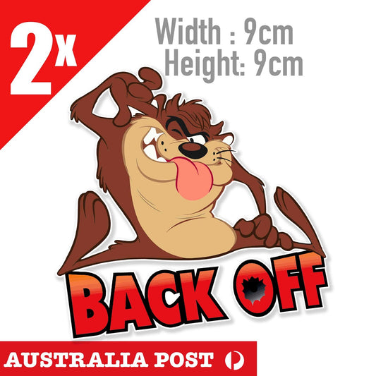 LOONEY TUNES - TAZ Tornado BACK OFF Funny  Sticker