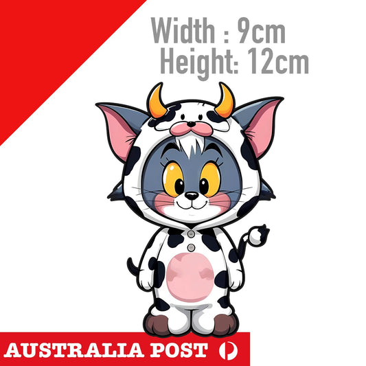Tom & Jerry , Tom the Cat as COW Funny Cartoon  Sticker