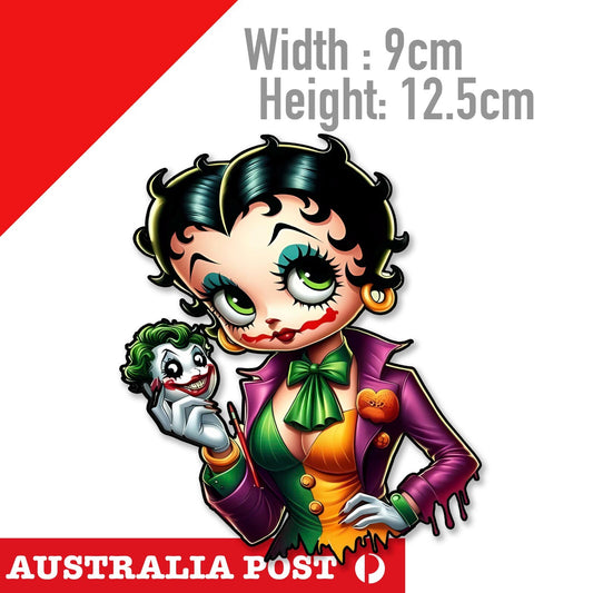 Betty Boop Girl As Joker , Betty Boop Vintage Sticker