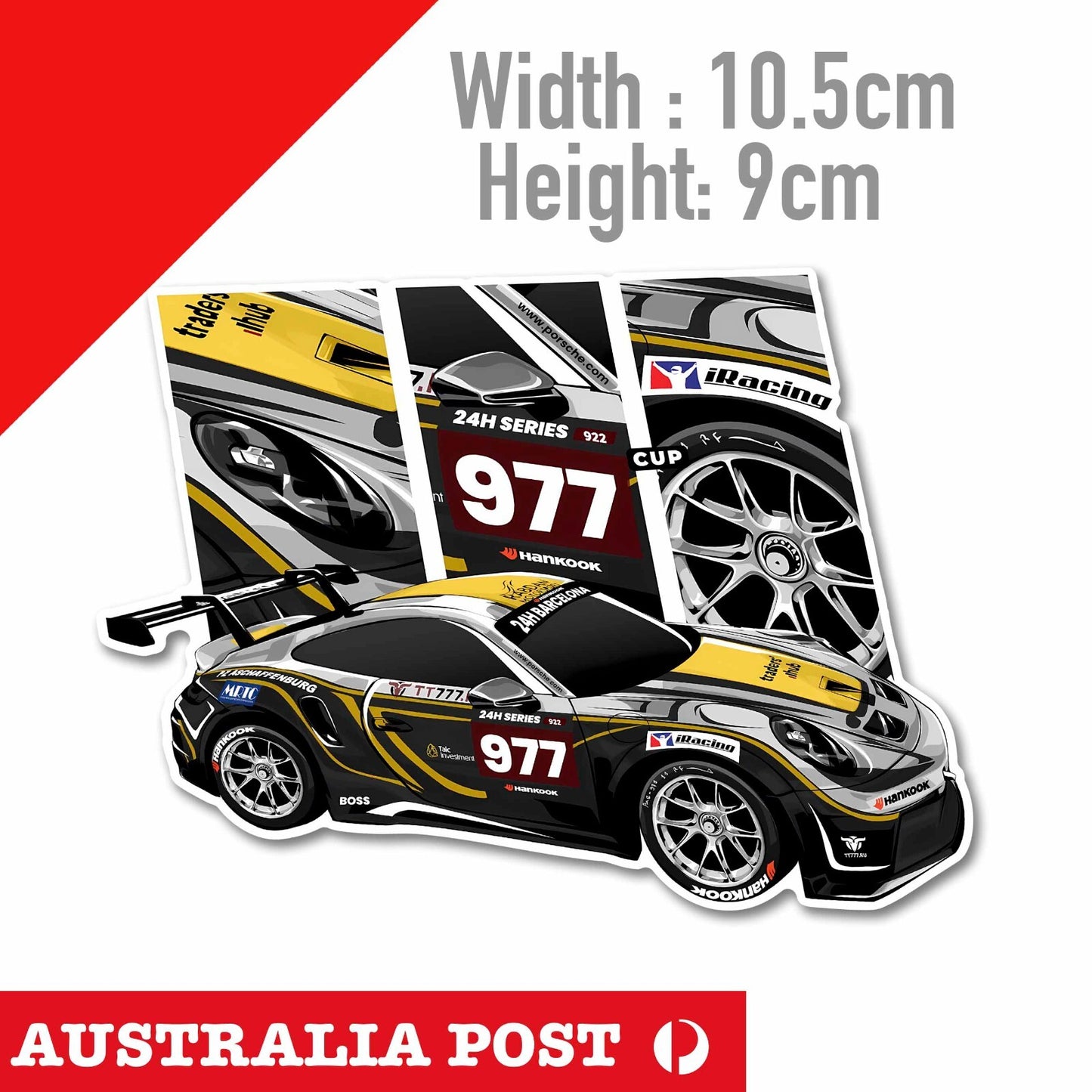 Porsche 977 Racing Car  Sticker