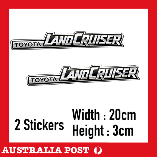 Share Toyota Land Cruiser Logo , 4WD, Off Road. Chrome Style Stickers