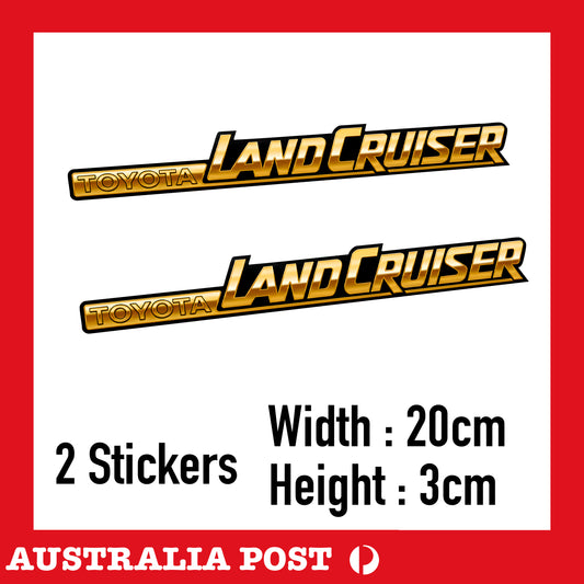 Share Toyota Land Cruiser Logo , 4WD, Off Road. Chrome Gold Style Stickers